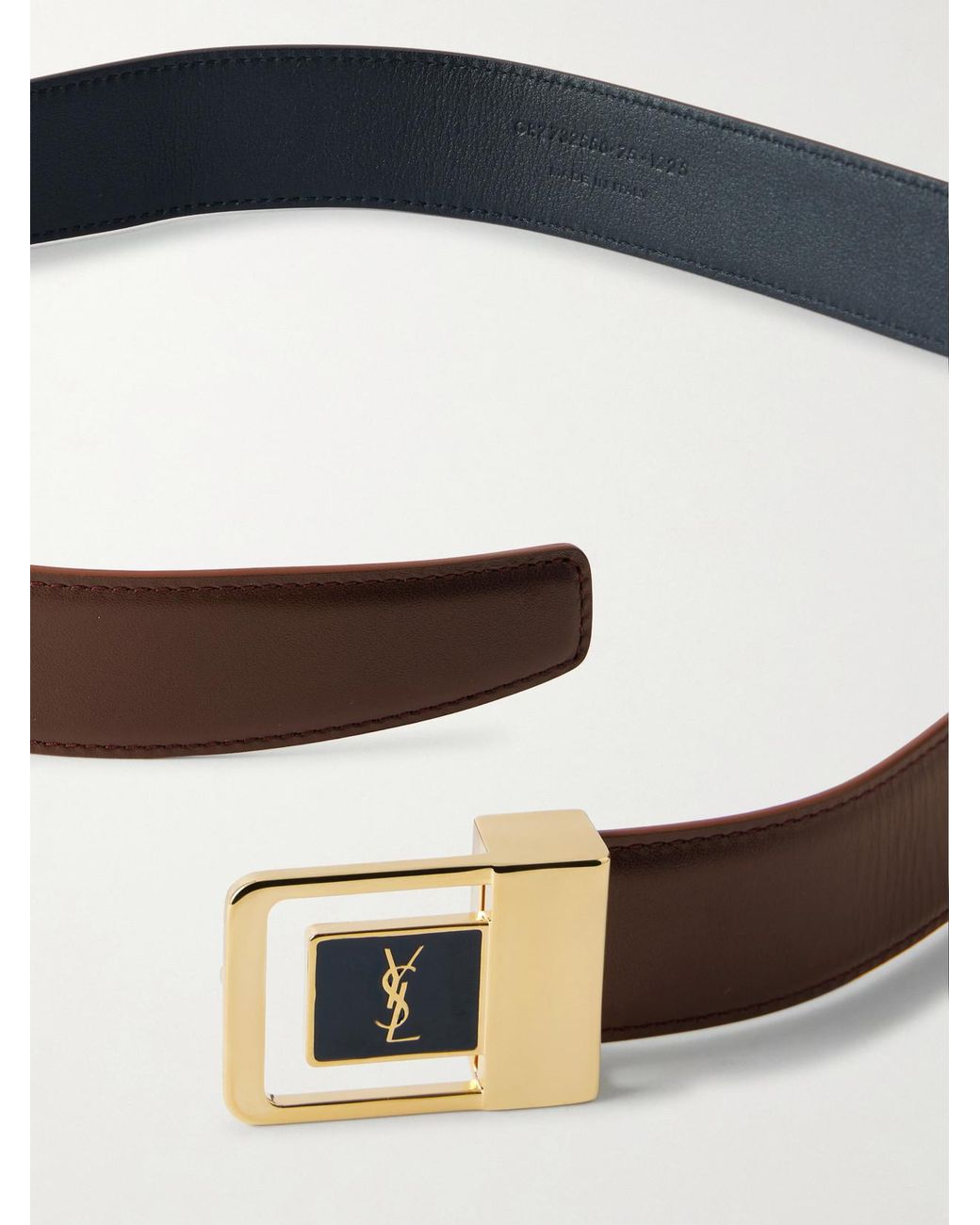 Saint Laurent Brown Le 66 Leather Belt