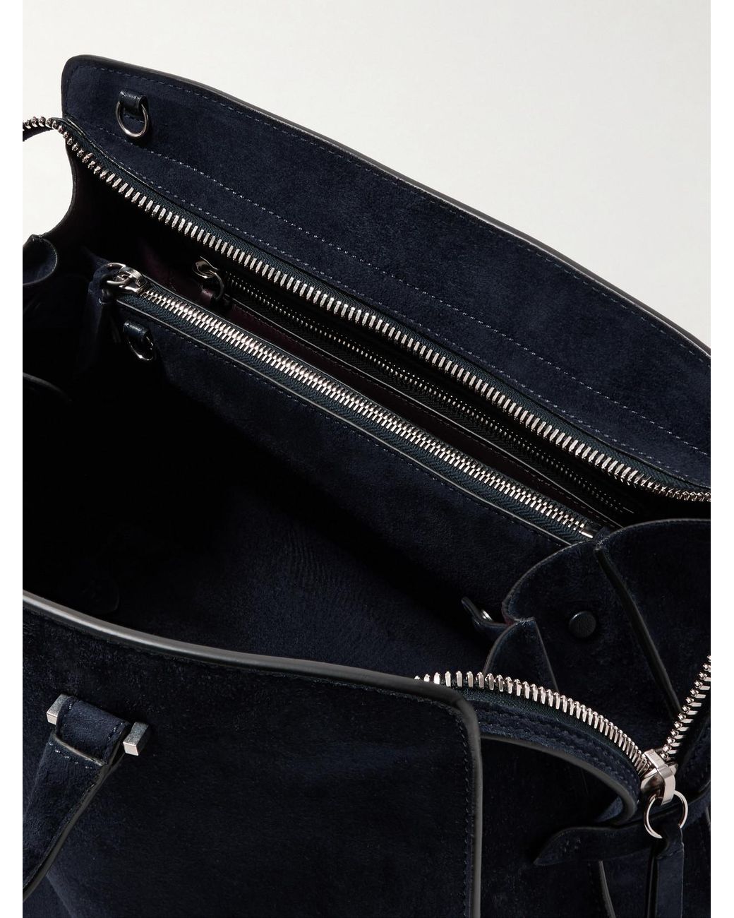 Metier Blue Private Eye Medium Suede Tote