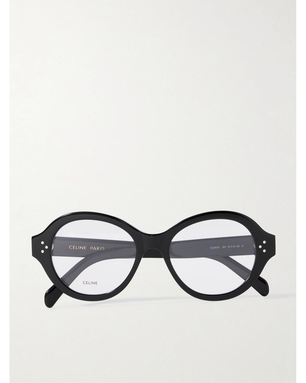 Céline Black Round-Frame Acetate Optical Glasses