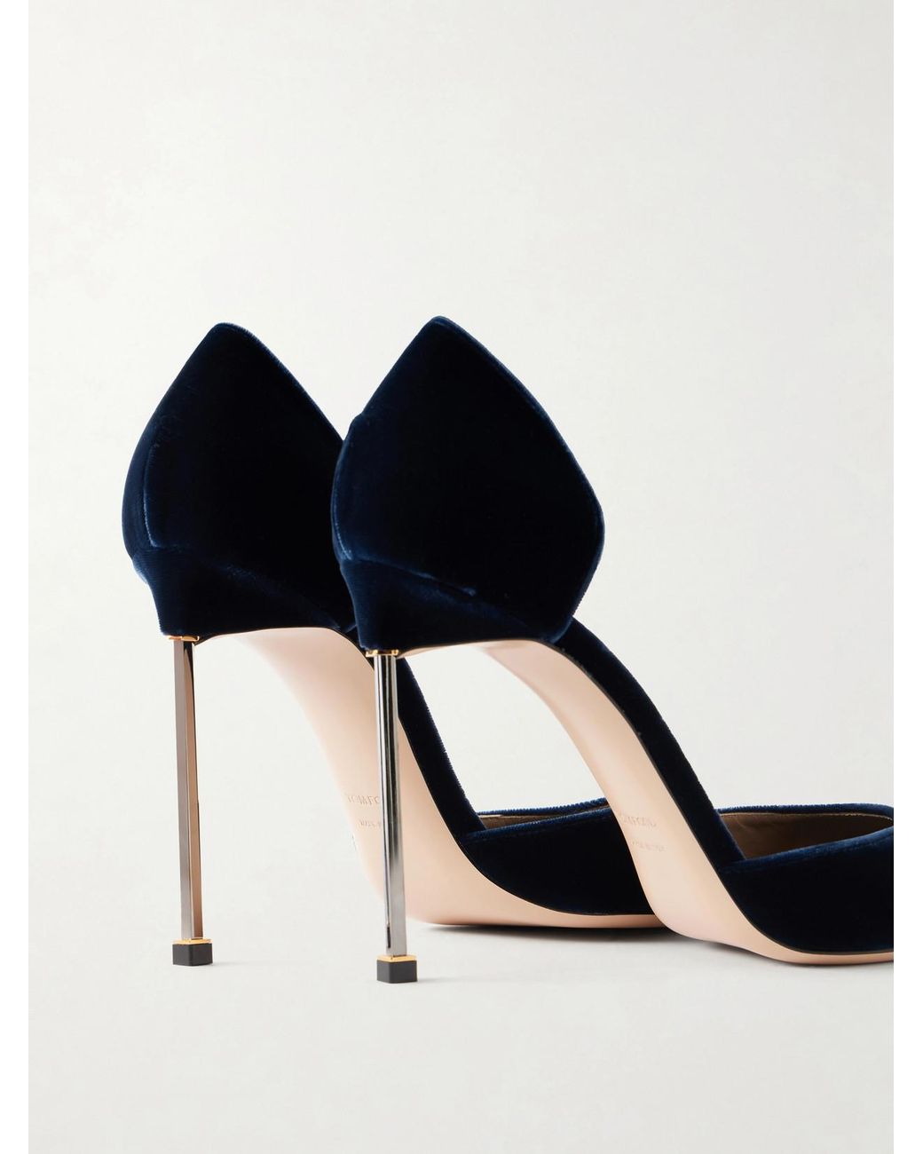 Tom Ford Blue D'Orsay 105 Velvet Pumps