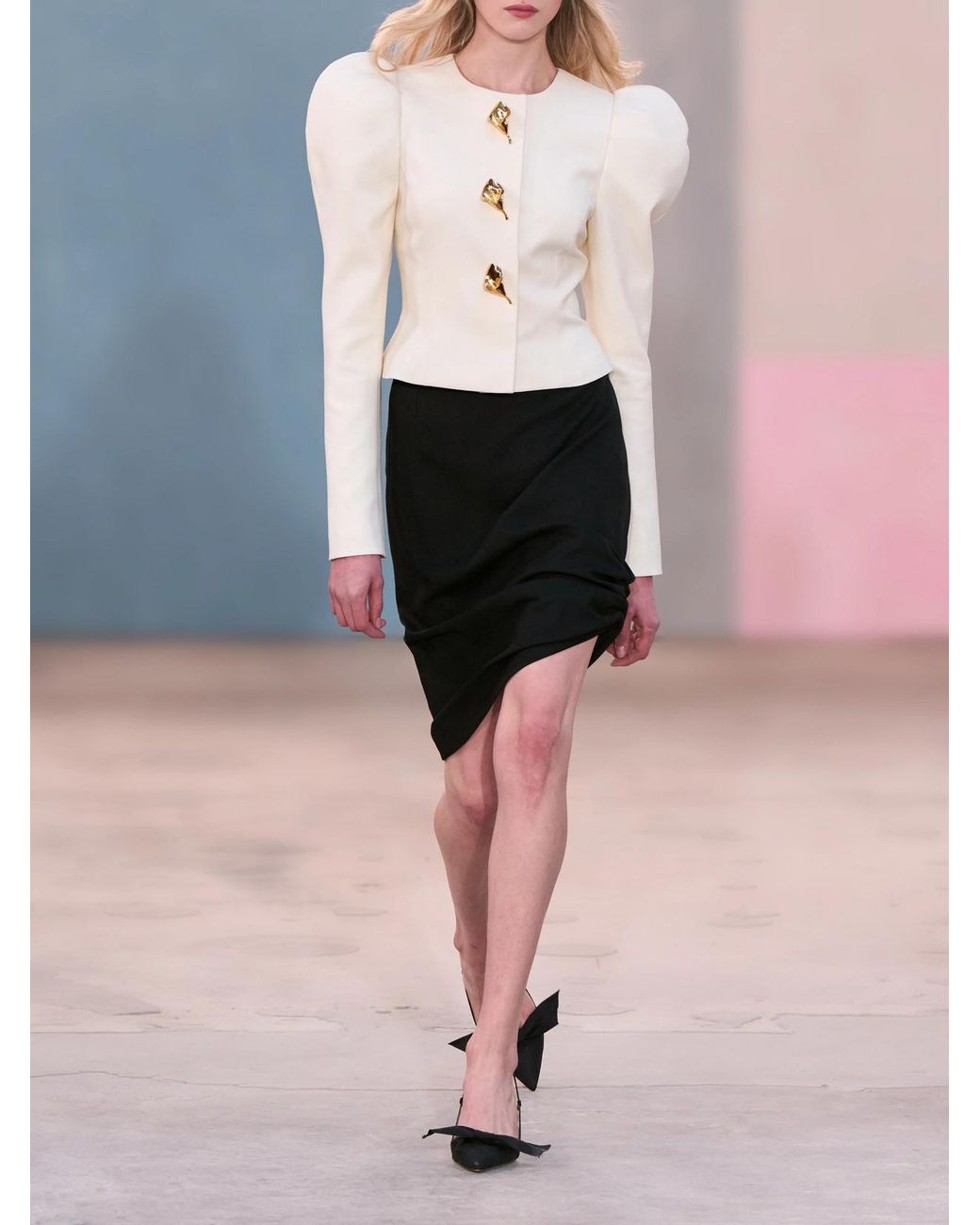 Carolina Herrera Natural Embellished Stretch-Wool Jacket