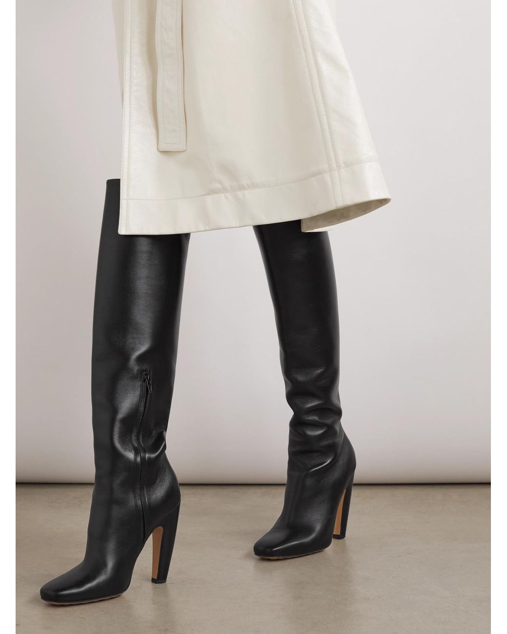 Bottega Veneta Black Leather Canalazzo Boots