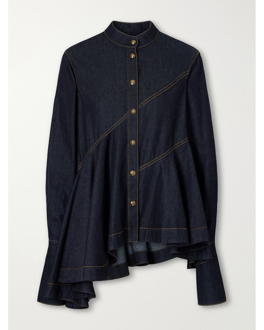 Zimmermann Blue Asymmetric Denim Shirt