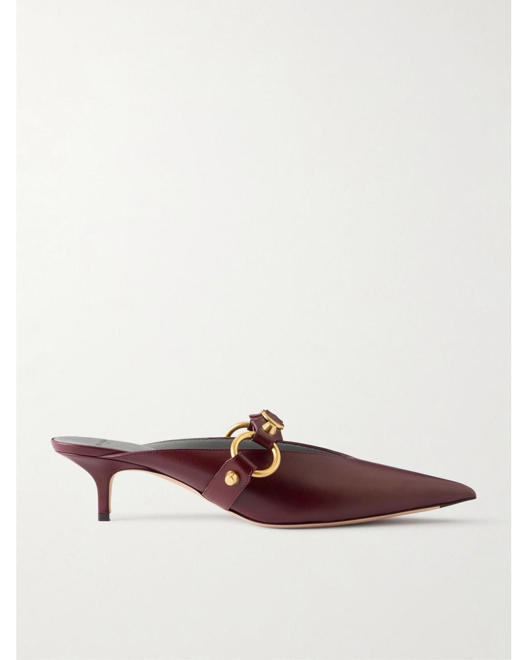 Balenciaga Brown City Embellished Leather Mules