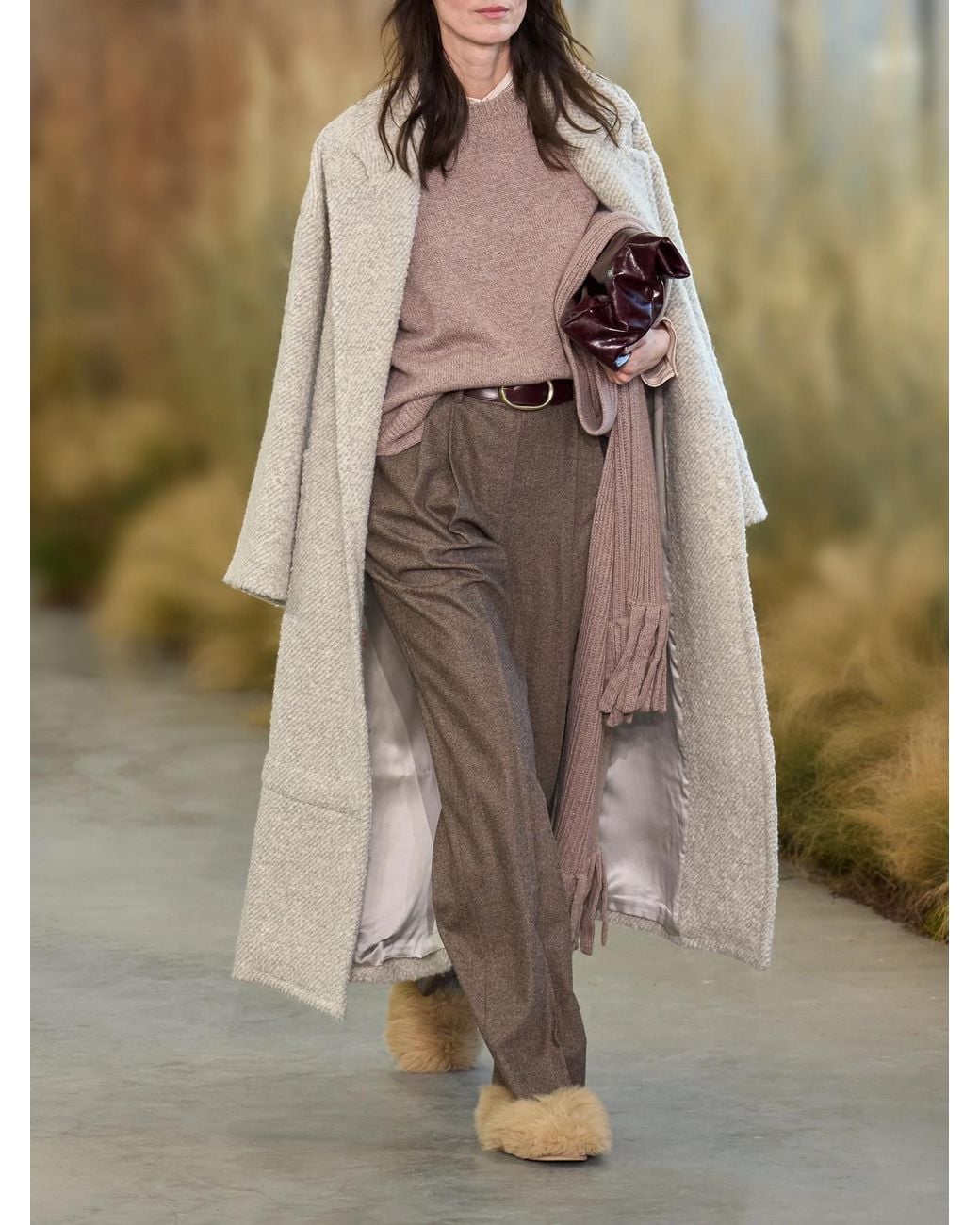 Twp Brown Avery Stretch Wool And Cashmere-Blend Herringbone Wide-Leg Pants