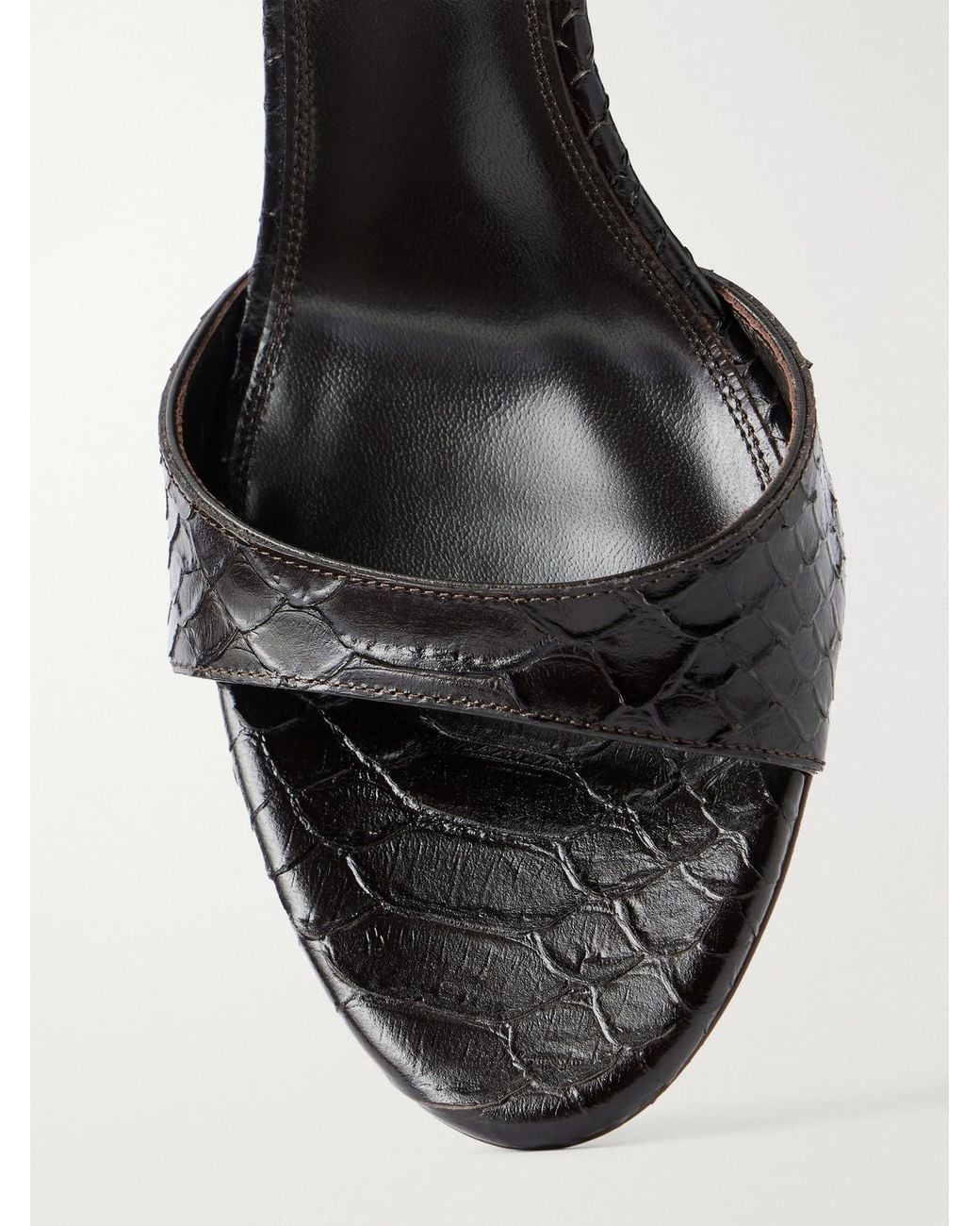 Paris Texas Natural Lidia 70 Snake-Effect Leather Sandals