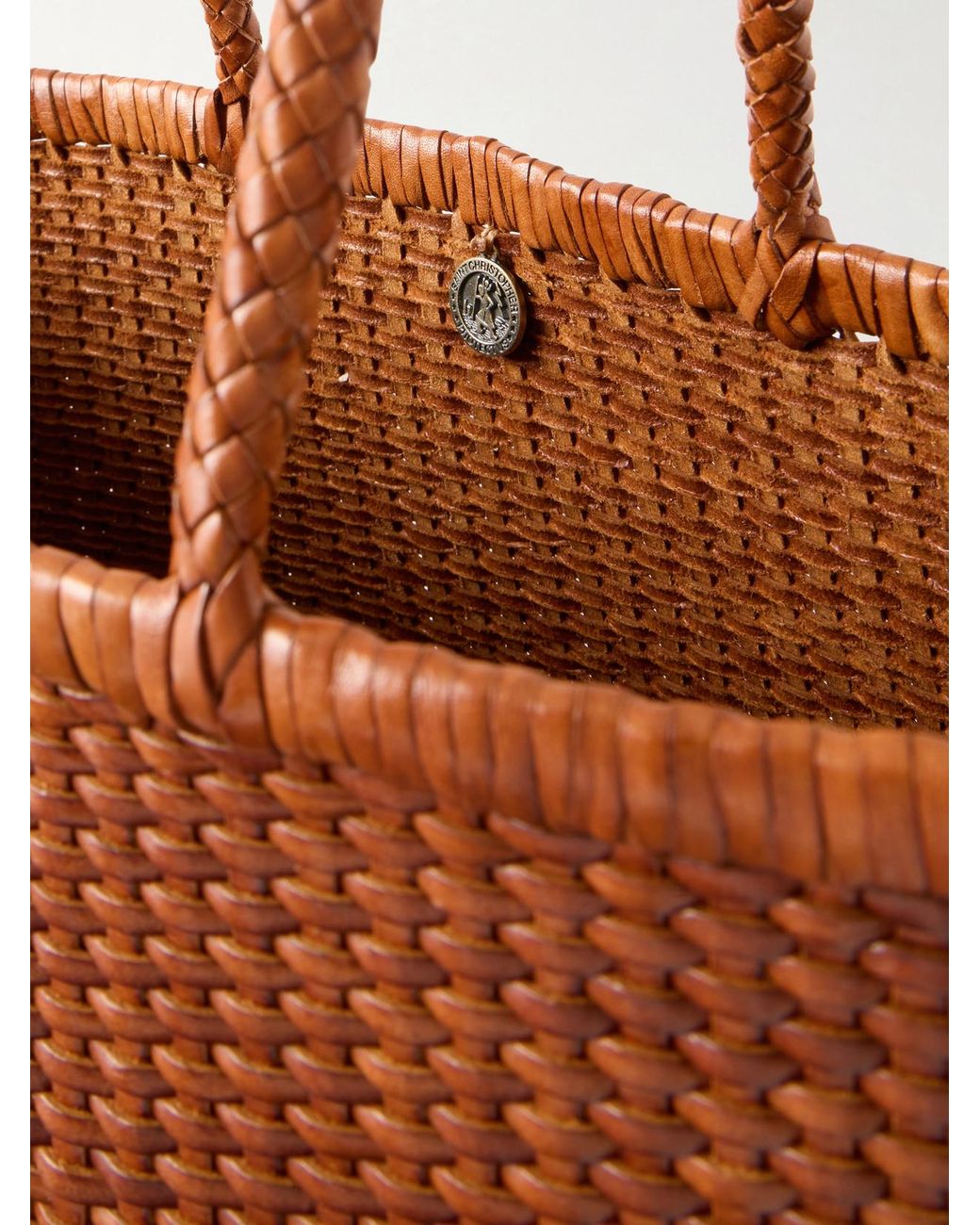 Dragon Diffusion Brown B Weave Leather Tote