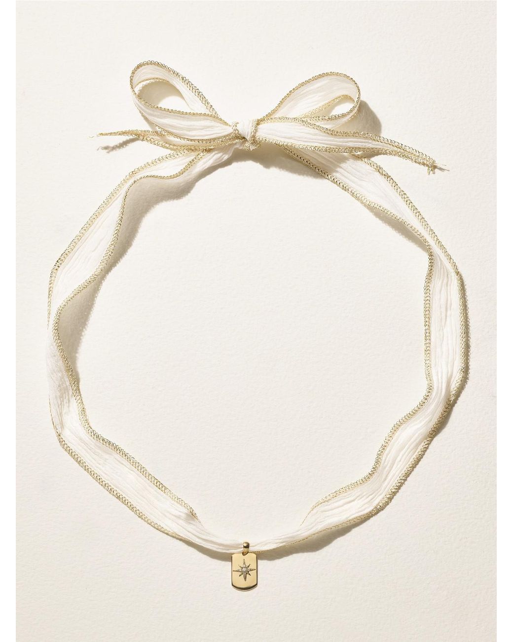 Mizuki Natural 14-Karat, Diamond And Crepon Necklace