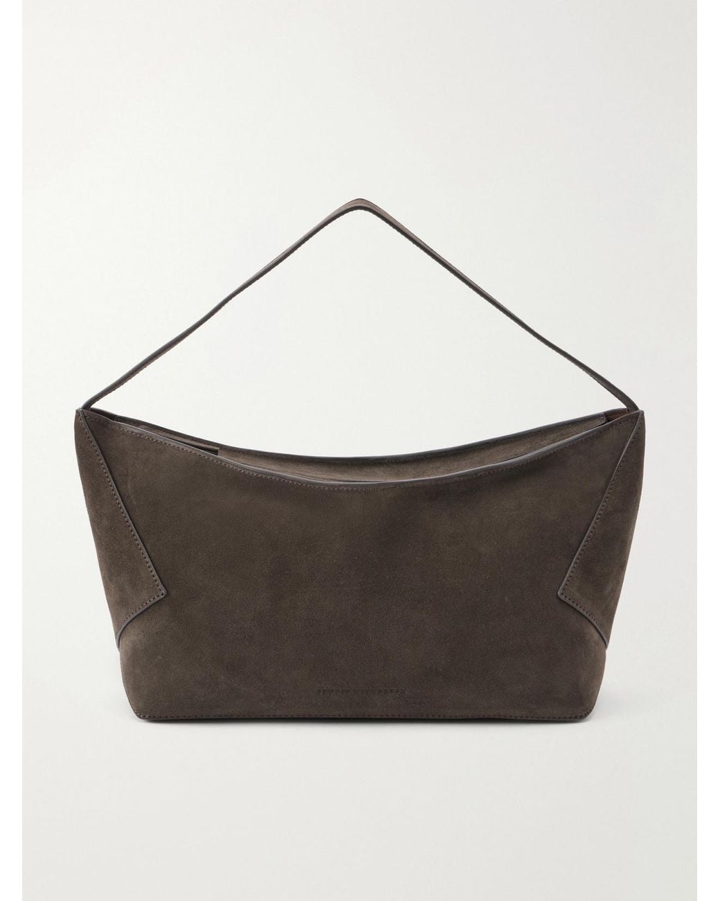 Studio Nicholson White Hagu Suede Shoulder Bag
