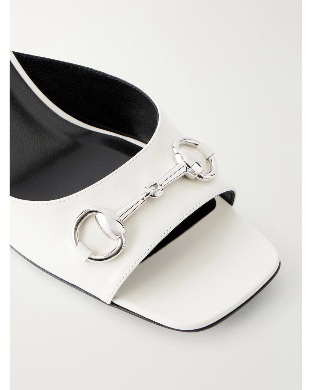 Gucci Natural Signora Horsebit-Embellished Leather Sandals