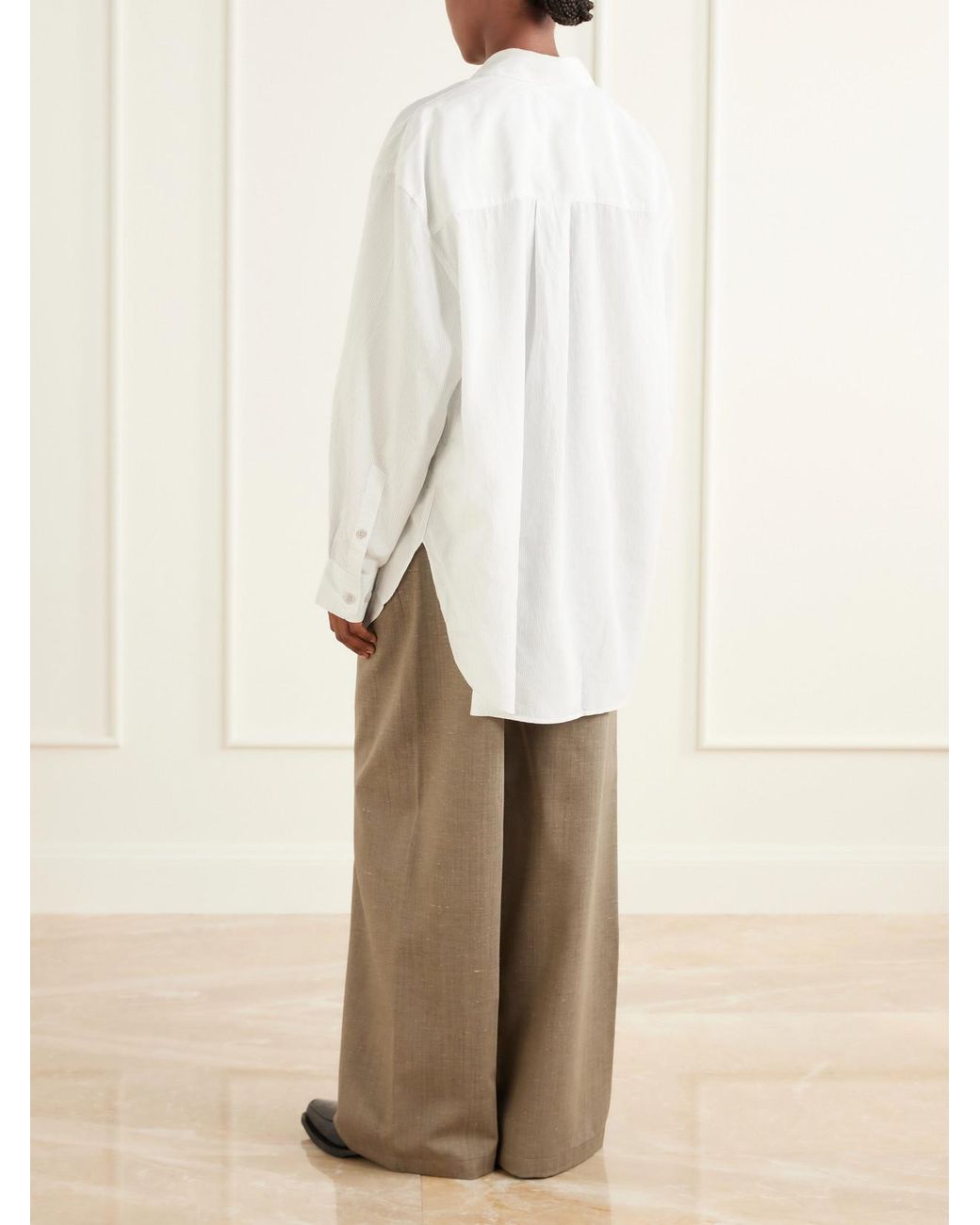 Our Legacy White Heirloom Striped Modal-Blend Shirt
