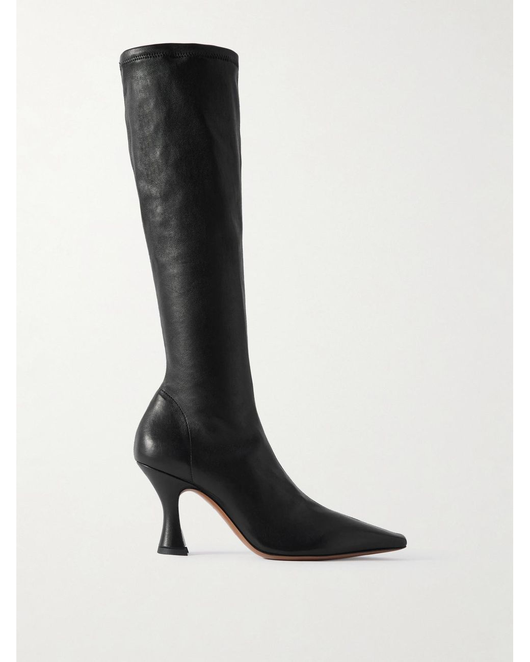 Neous Black Ran Leather Knee Boots