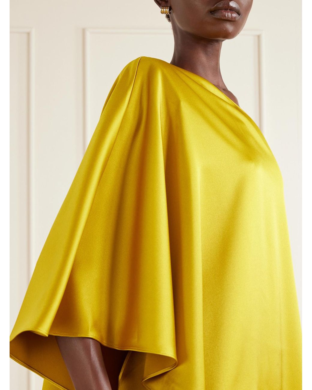 Ilkyaz Ozel Yellow Angelica Satin Blouse