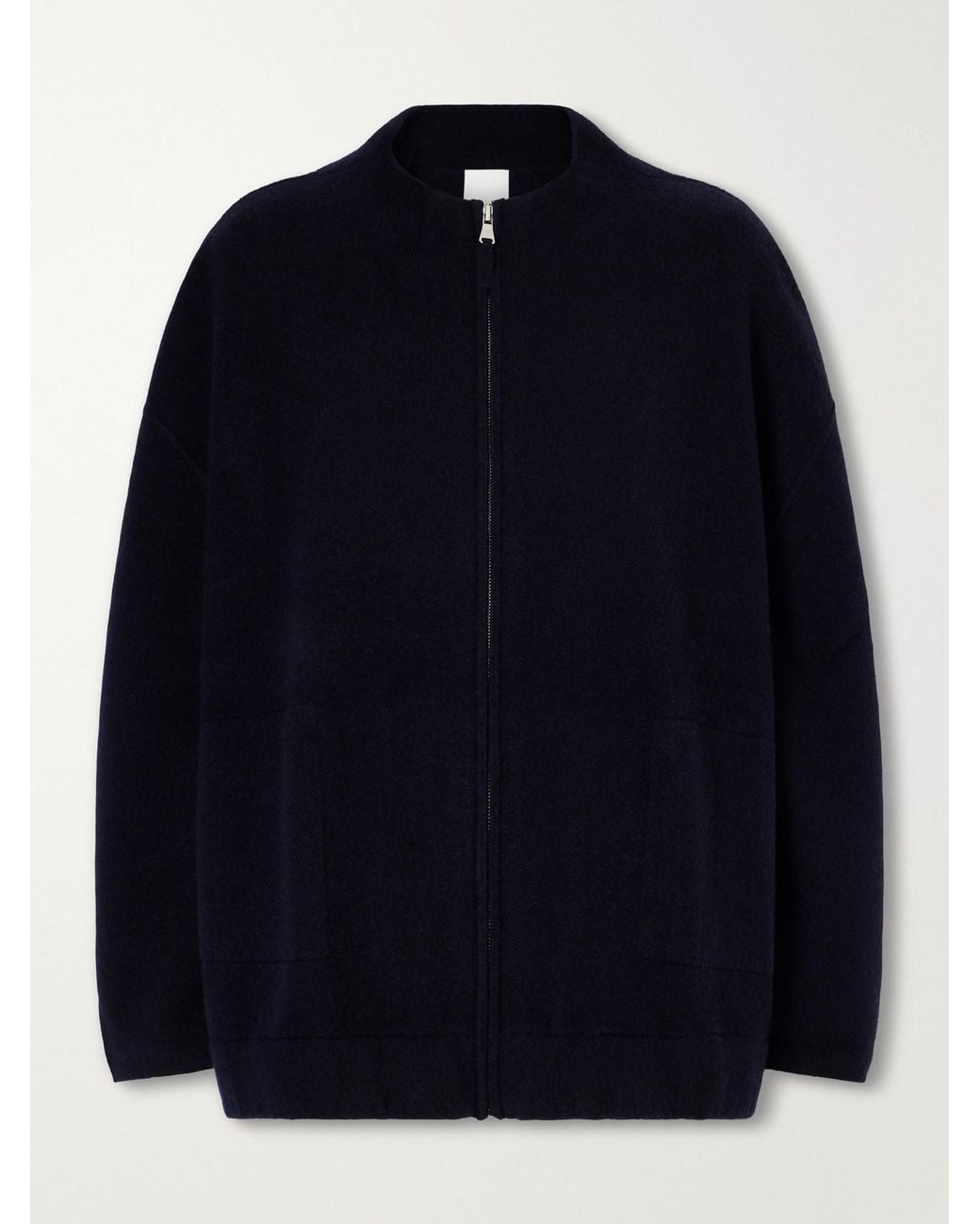 Allude Blue Wool And Cashmere-Blend Zip-Up Jacket