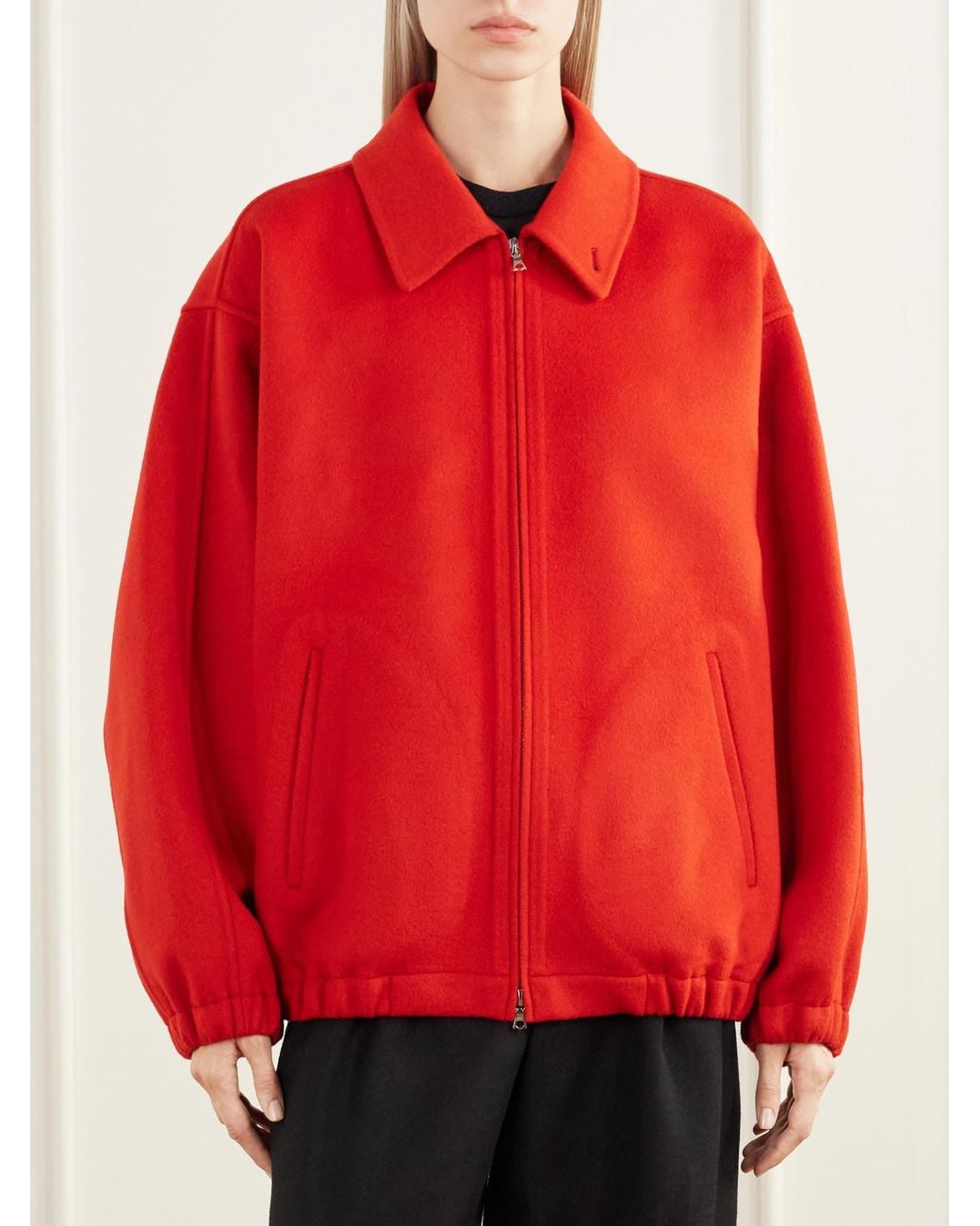 Ssstein Red Double-Faced Wool-Blend Jacket