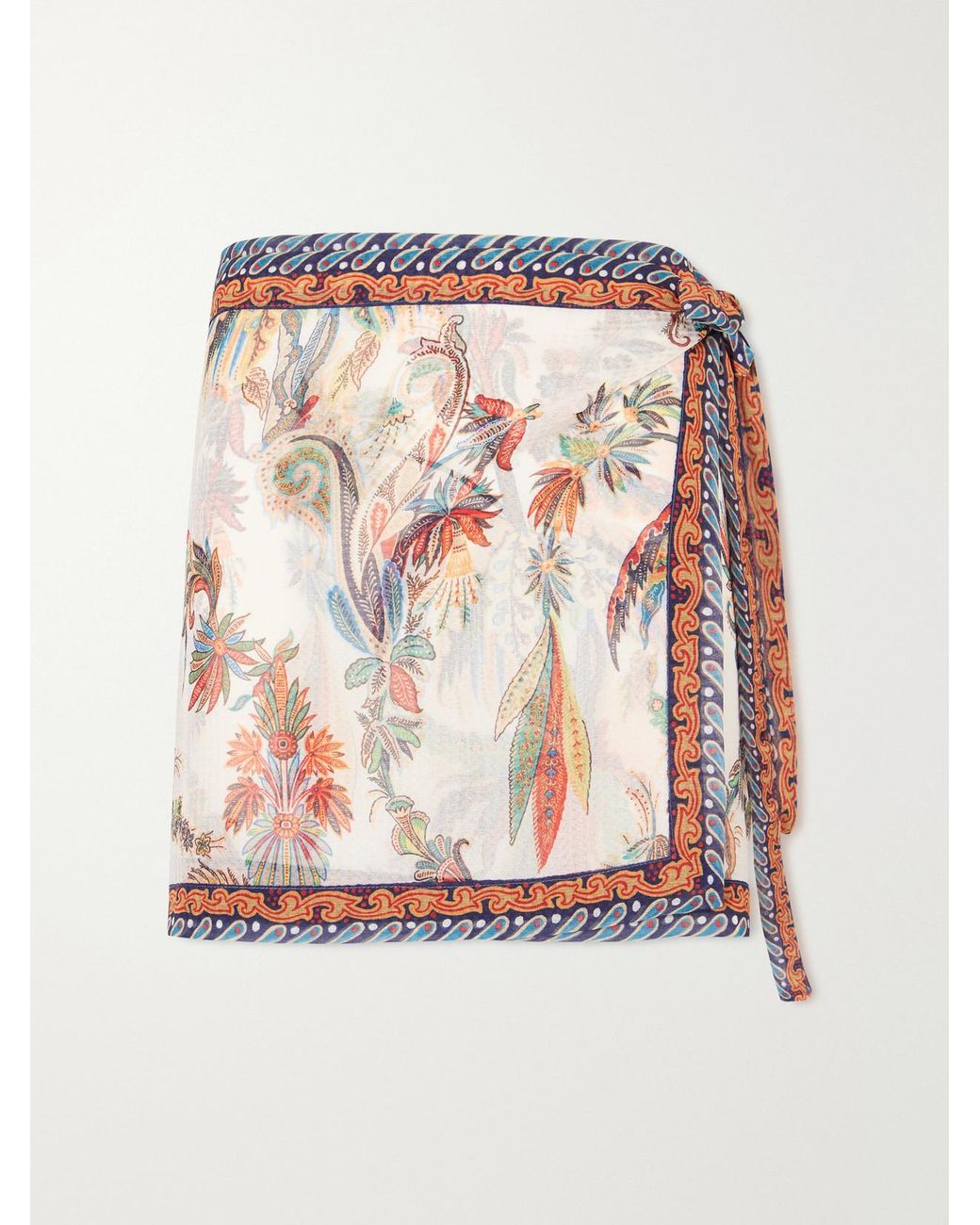 Etro Pink Printed Voile Mini Wrap Skirt