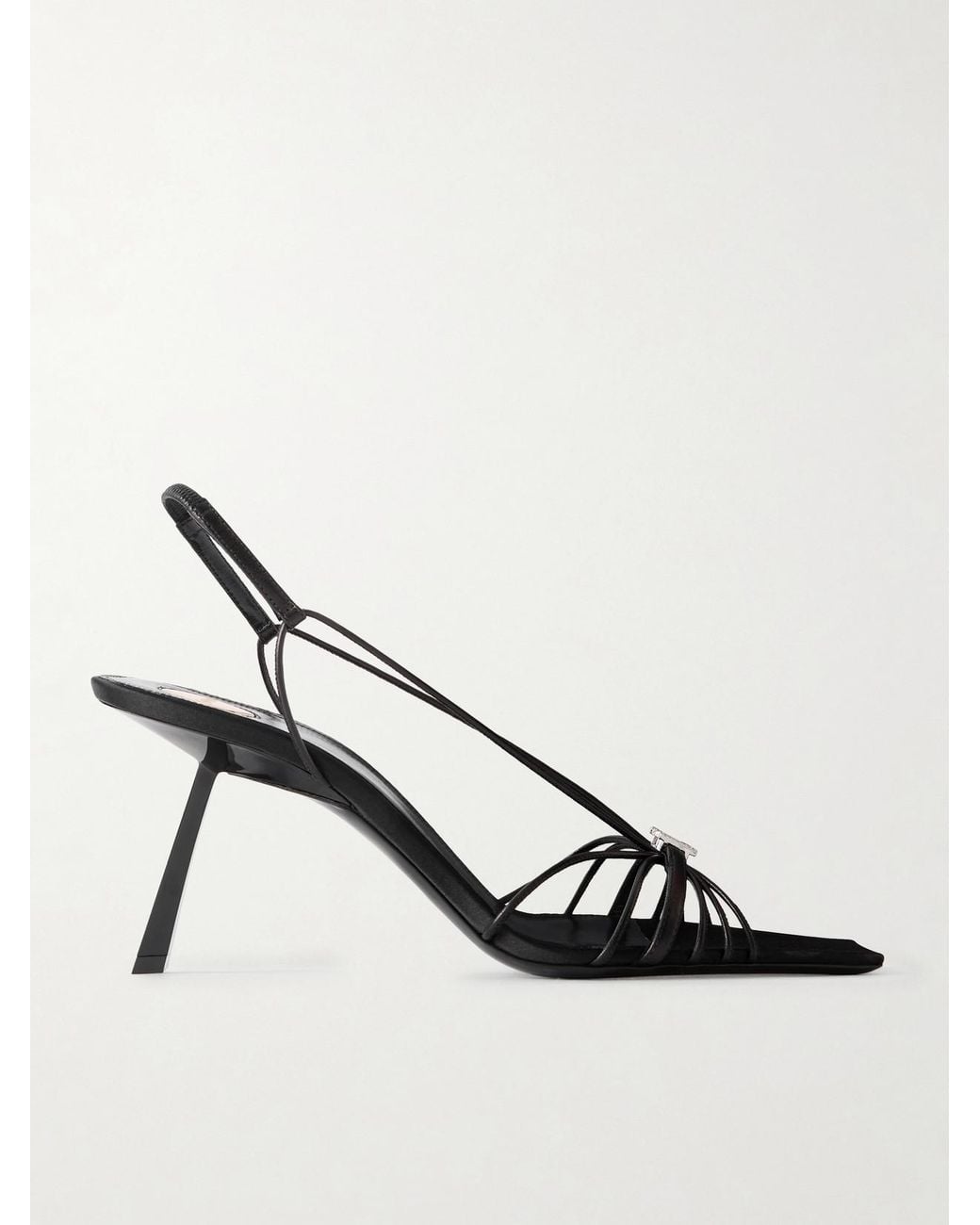 Saint Laurent Natural Jerry Logo-Embellished Leather Slingback Sandals