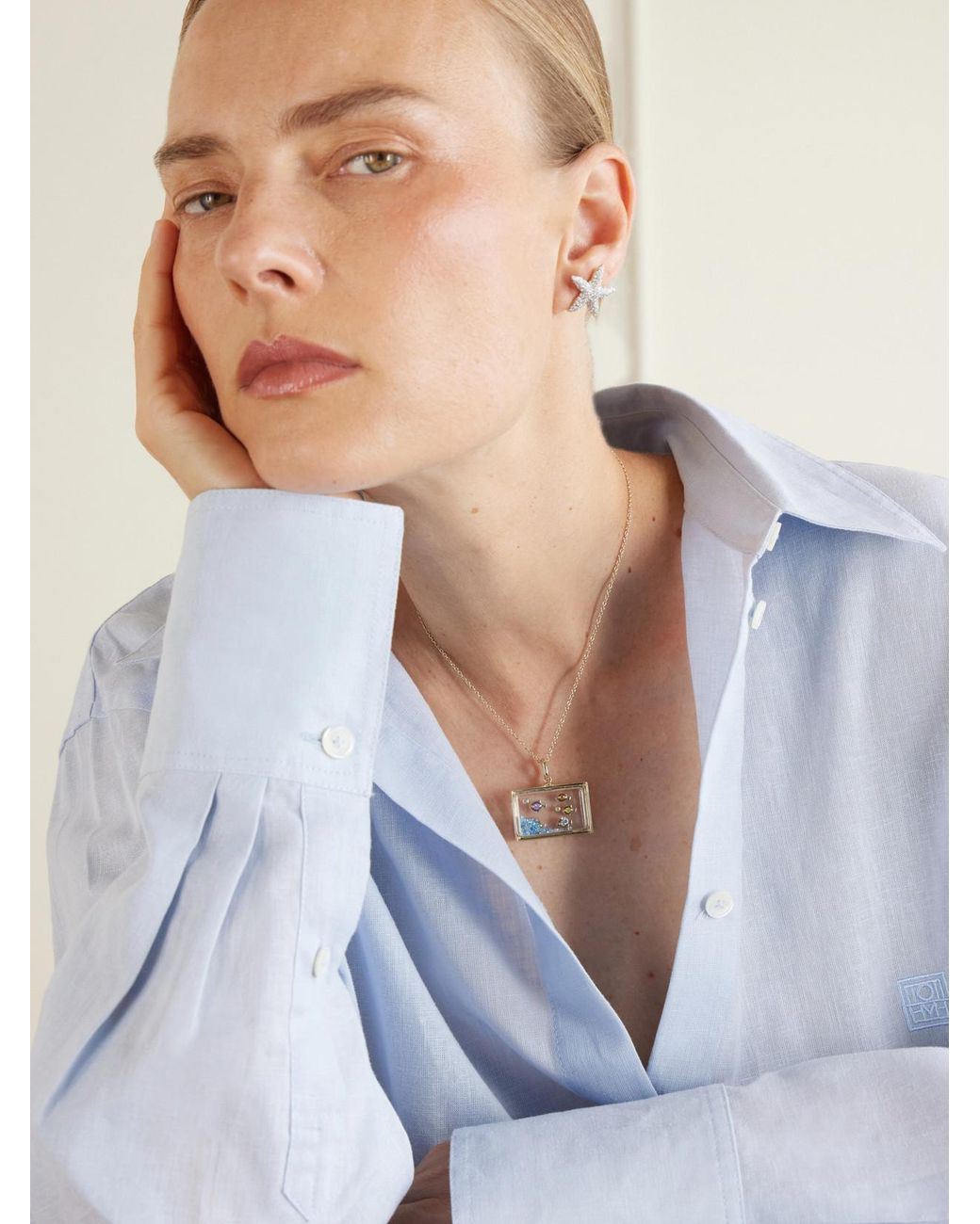 Yvonne Léon Natural Aquarium 9-Karat Multi-Stone Necklace