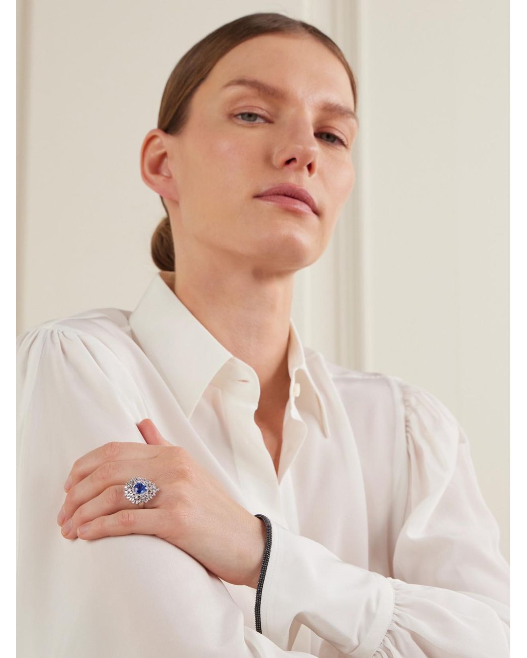 Suzanne Kalan Natural Ceylon 18-Karat, Sapphire And Diamond Ring