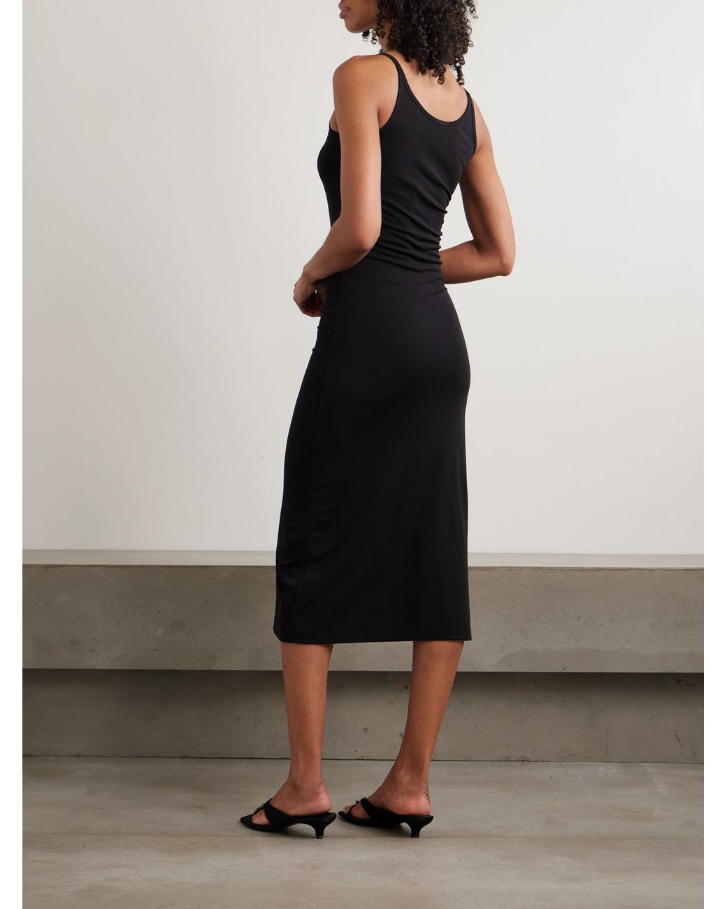 Totême Black Jersey Midi Dress