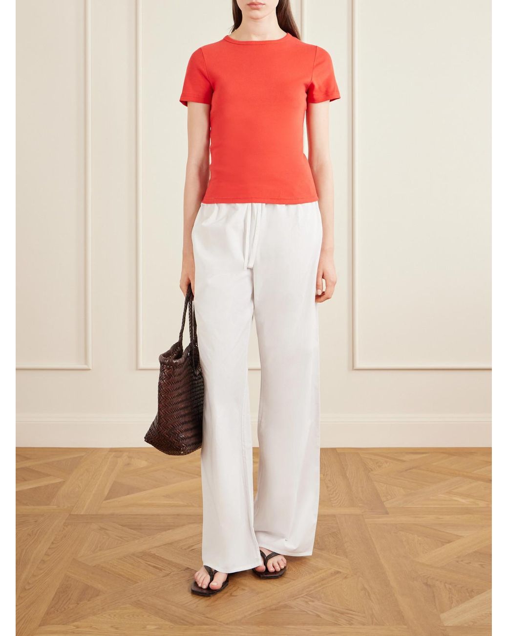 Matteau Red Baby Tee Cotton Shirt