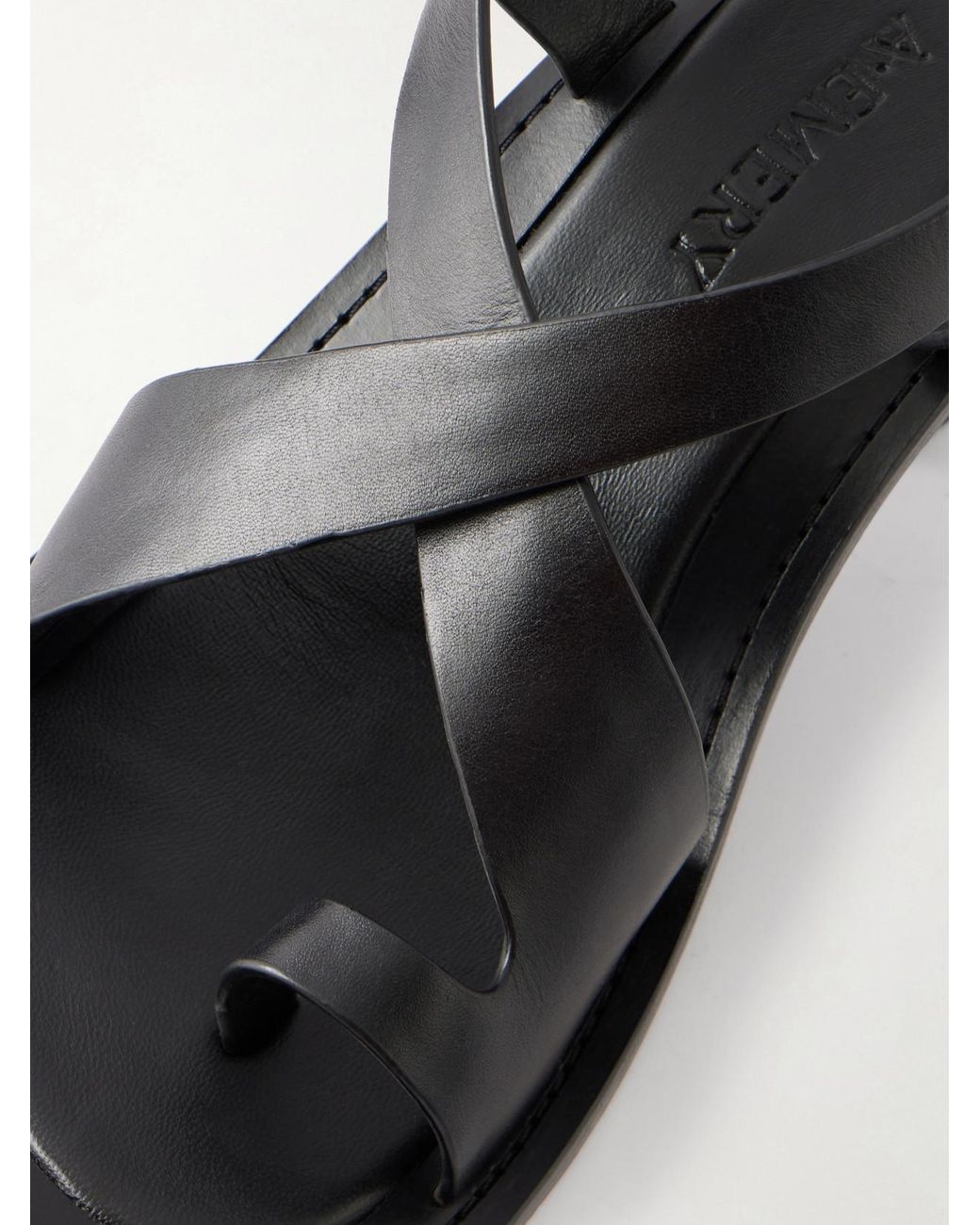 A.Emery Black Lulu Leather Sandals