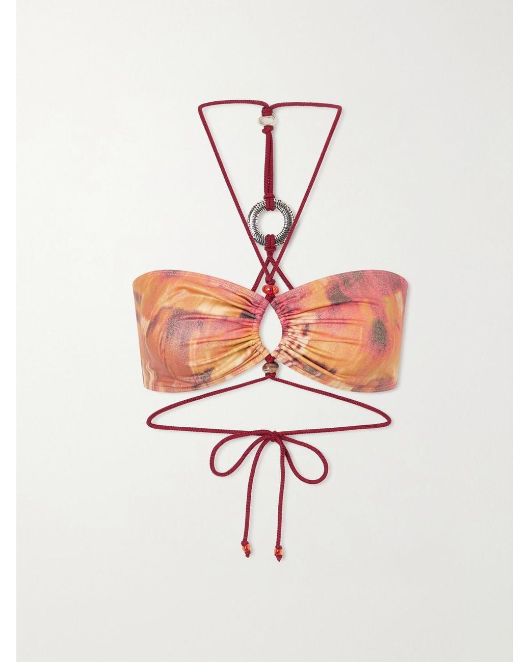 Isabel Marant White Analia Embellished Bikini Top