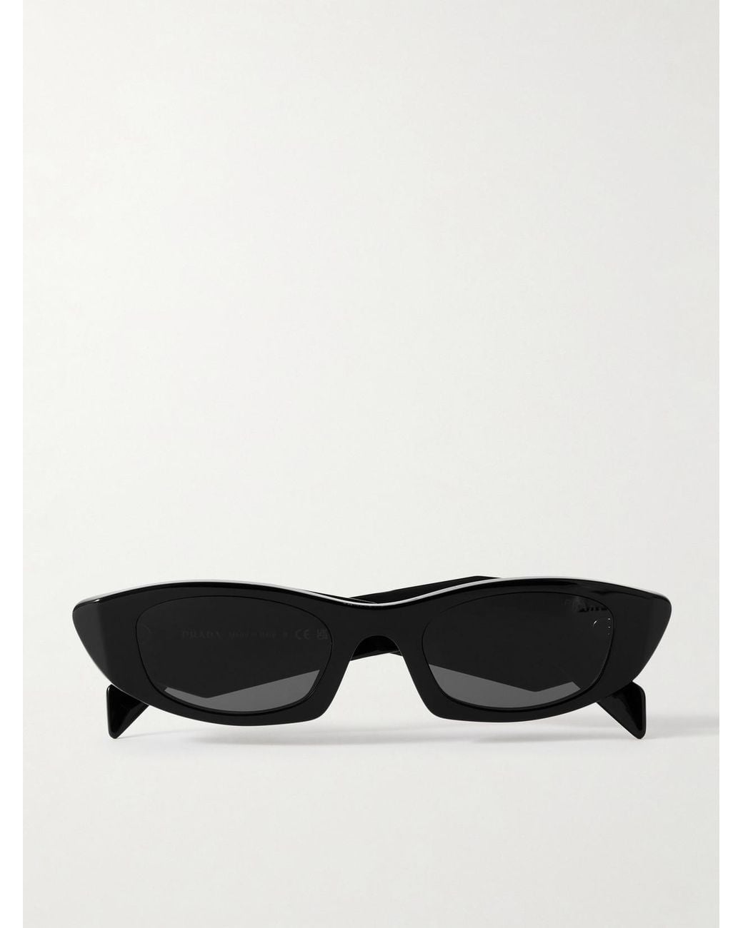 Prada Symbole Cat-Eye Acetate Sunglasses in Black | Lyst