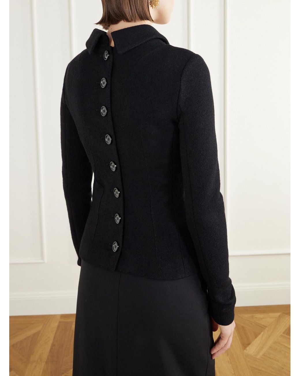 Dolce & Gabbana Blue Darted Wool-Felt Jacket