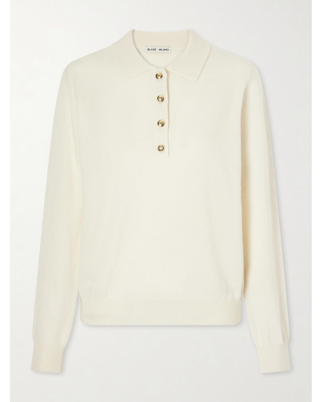 Blazé Milano Natural Highland Wool And Cashmere-Blend Polo Sweater