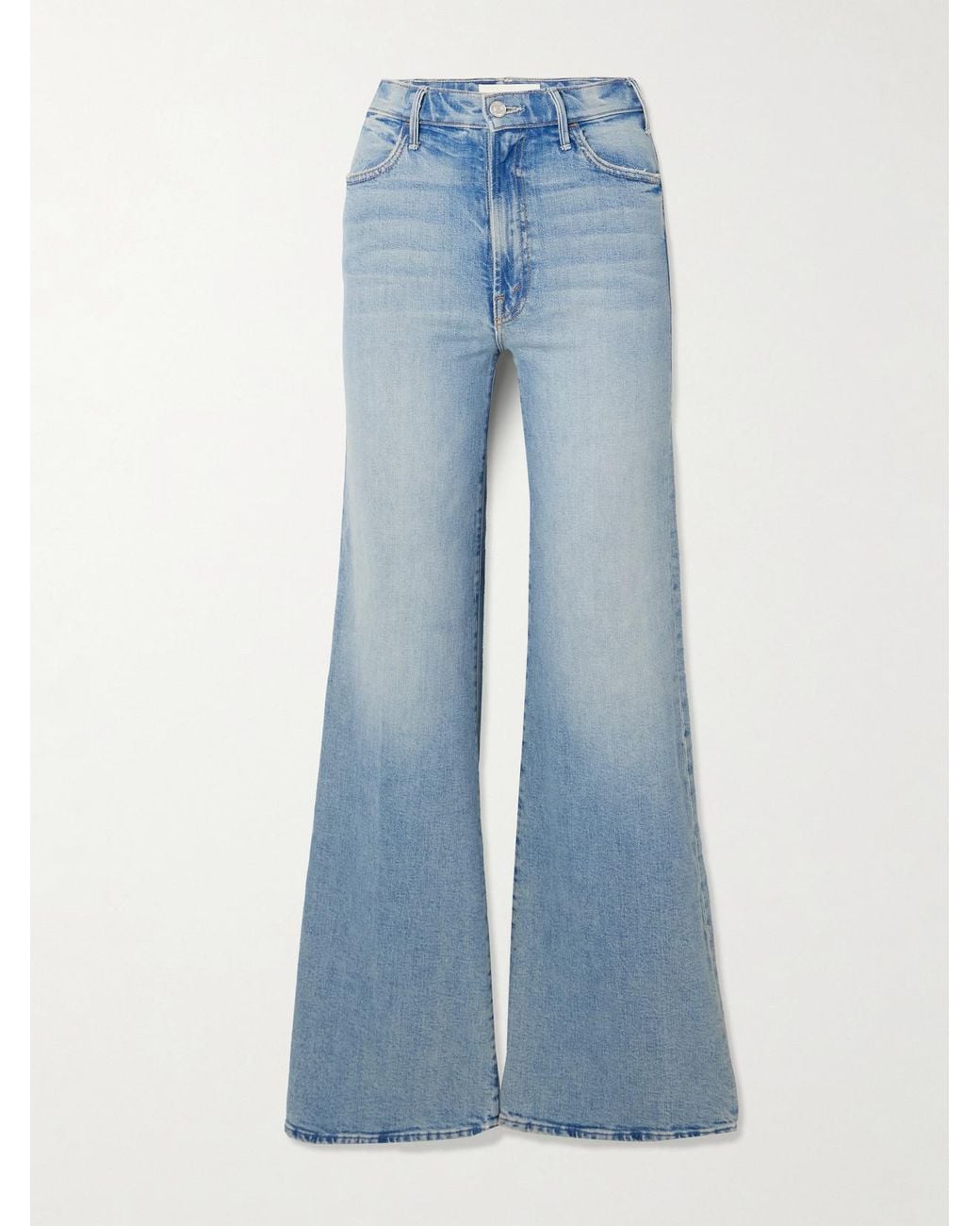 Mother Blue The Hustler Roller Sneak High-Rise Flared Jeans