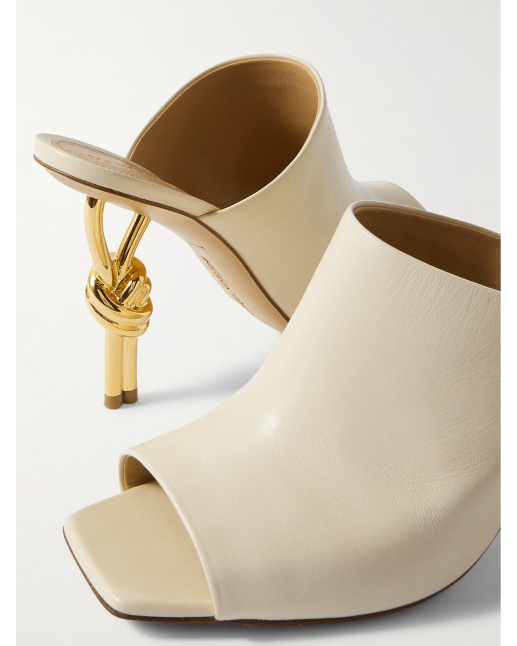 Bottega Veneta White Leather Mules