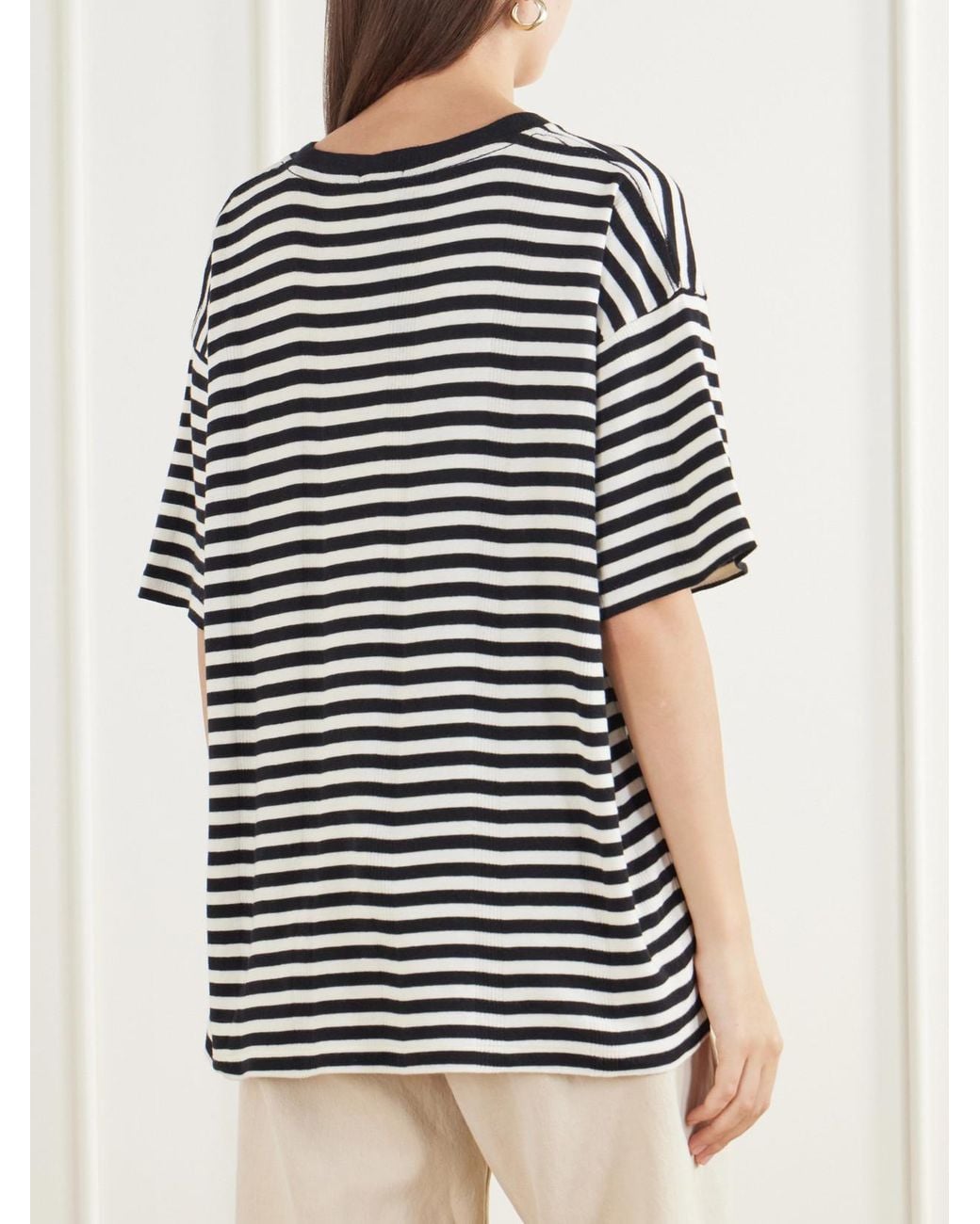 Bode Black Rodeo Printed Striped Cotton-Jersey T-Shirt