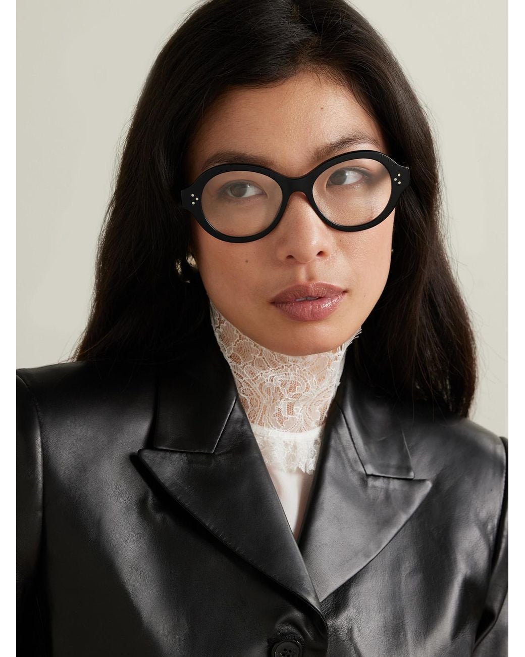 Céline Black Round-Frame Acetate Optical Glasses