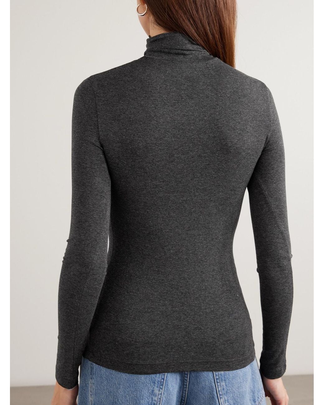 Agolde Black Pascale Stretch-Jersey Turtleneck Top
