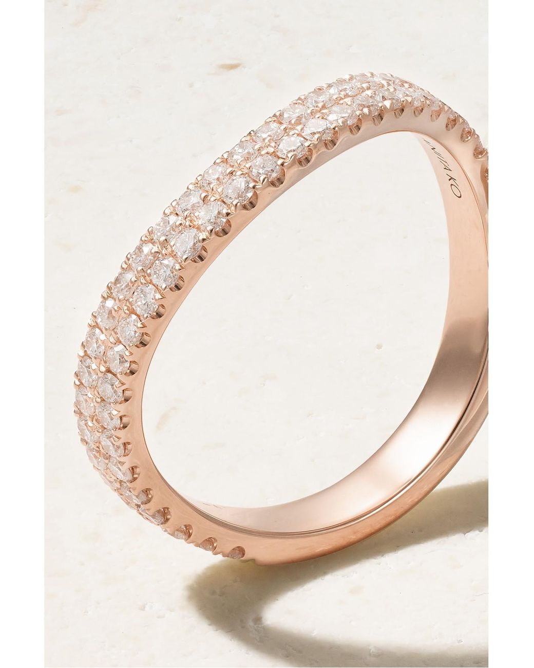 Anita Ko Natural Curved 18-Karat Rose Diamond Ring