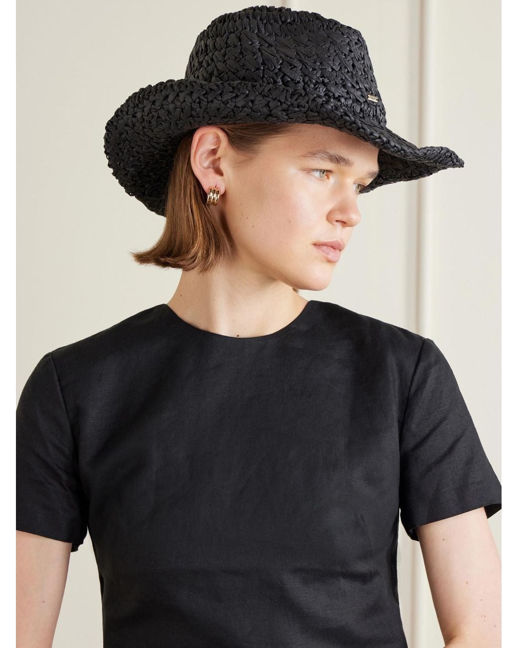 Eugenia Kim Black Winona Crochet Hat