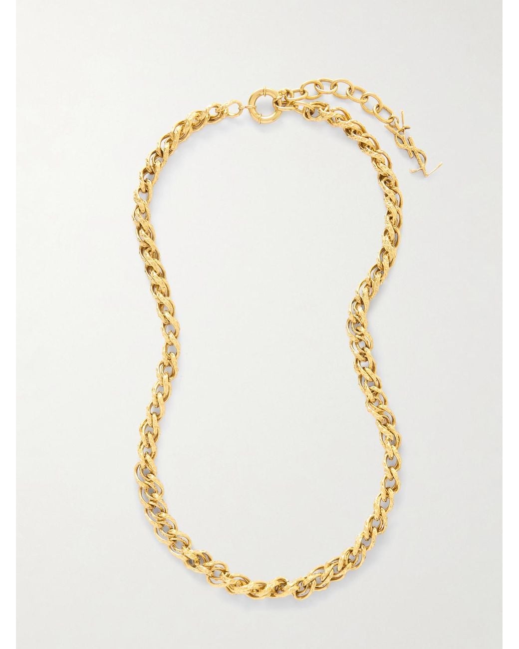 Saint Laurent Metallic Hammered-Tone Necklace
