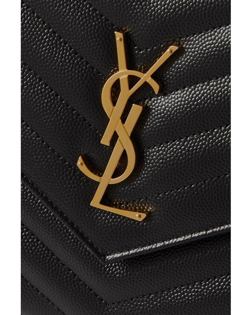 Saint Laurent Black Monogramme Quilted Textured-Leather Pouch