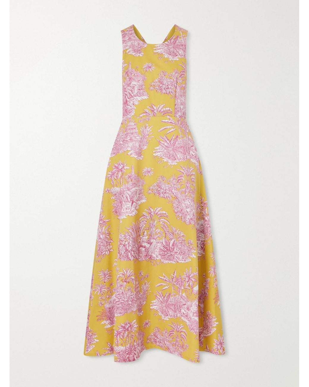Marta Ferri White Colonna Printed Cotton Maxi Dress