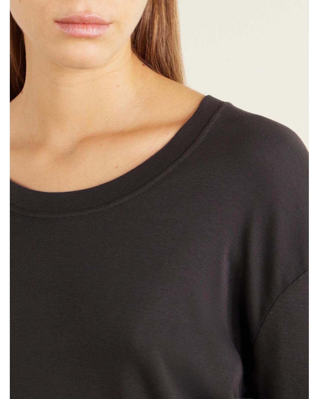 Lauren Manoogian Black Pima Cotton-Jersey T-Shirt