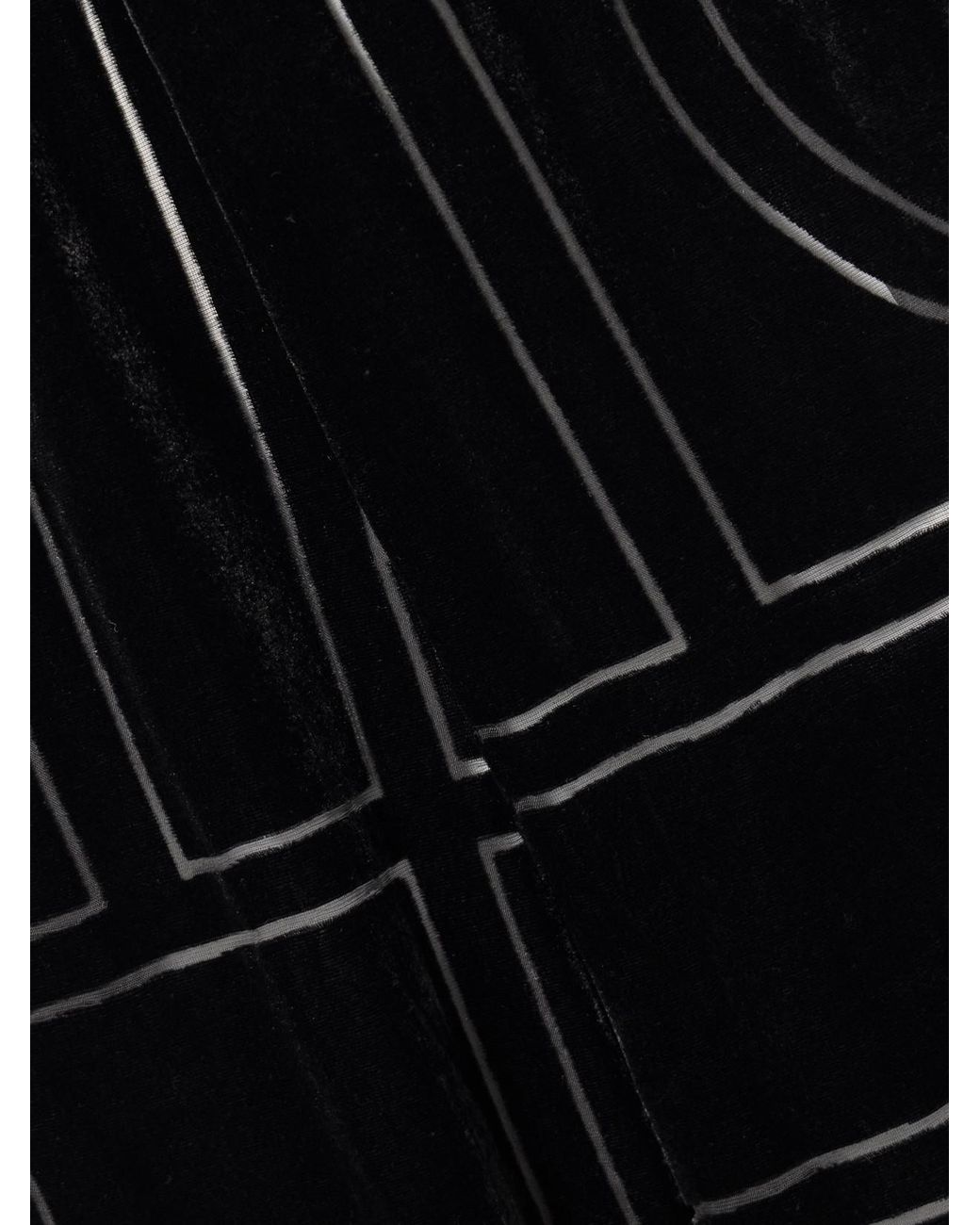 Totême Black Devoré-Velvet Wide-Leg Pants