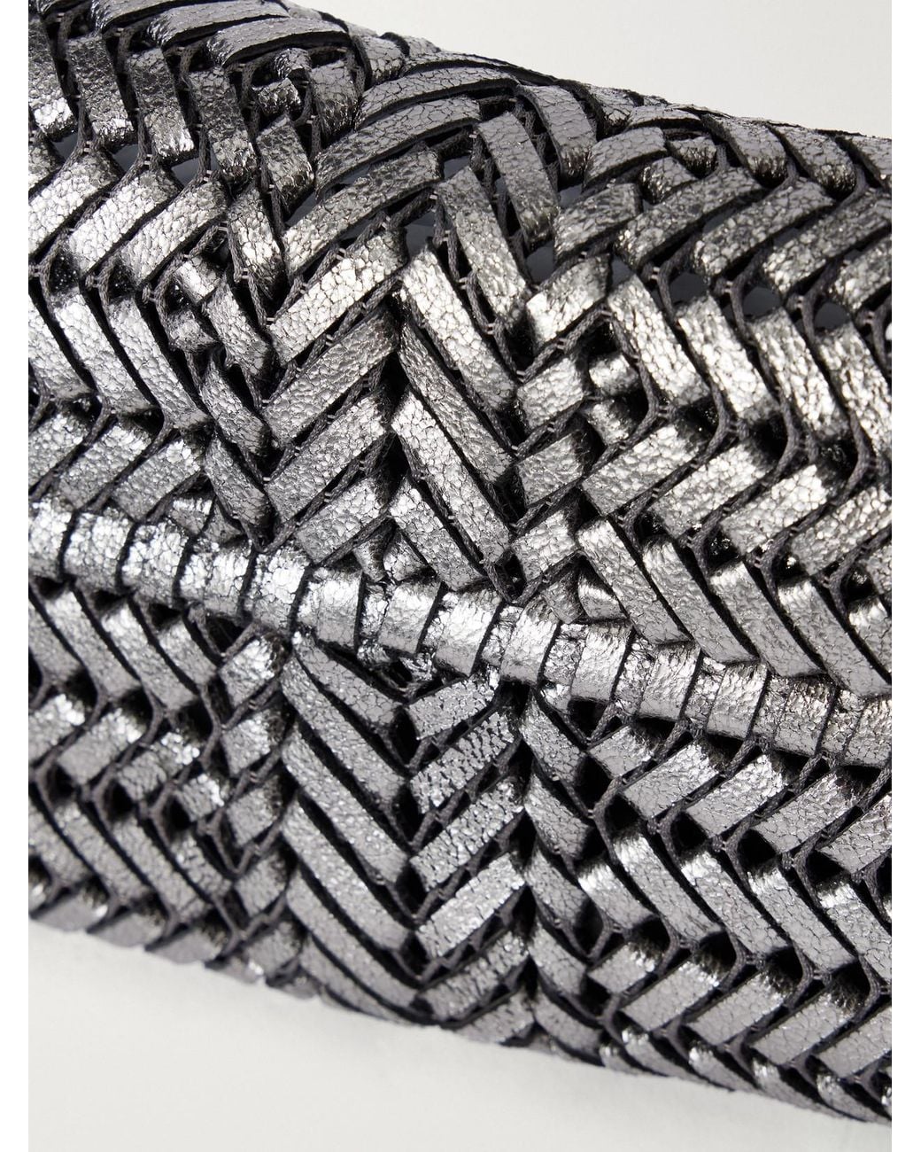 Anya Hindmarch Gray The Neeson New Metallic Woven Leather Top-Handle Bag