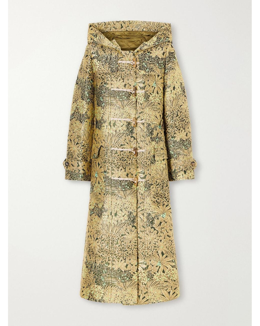 Dries Van Noten Metallic Paisley-Jacquard Brocade Coat