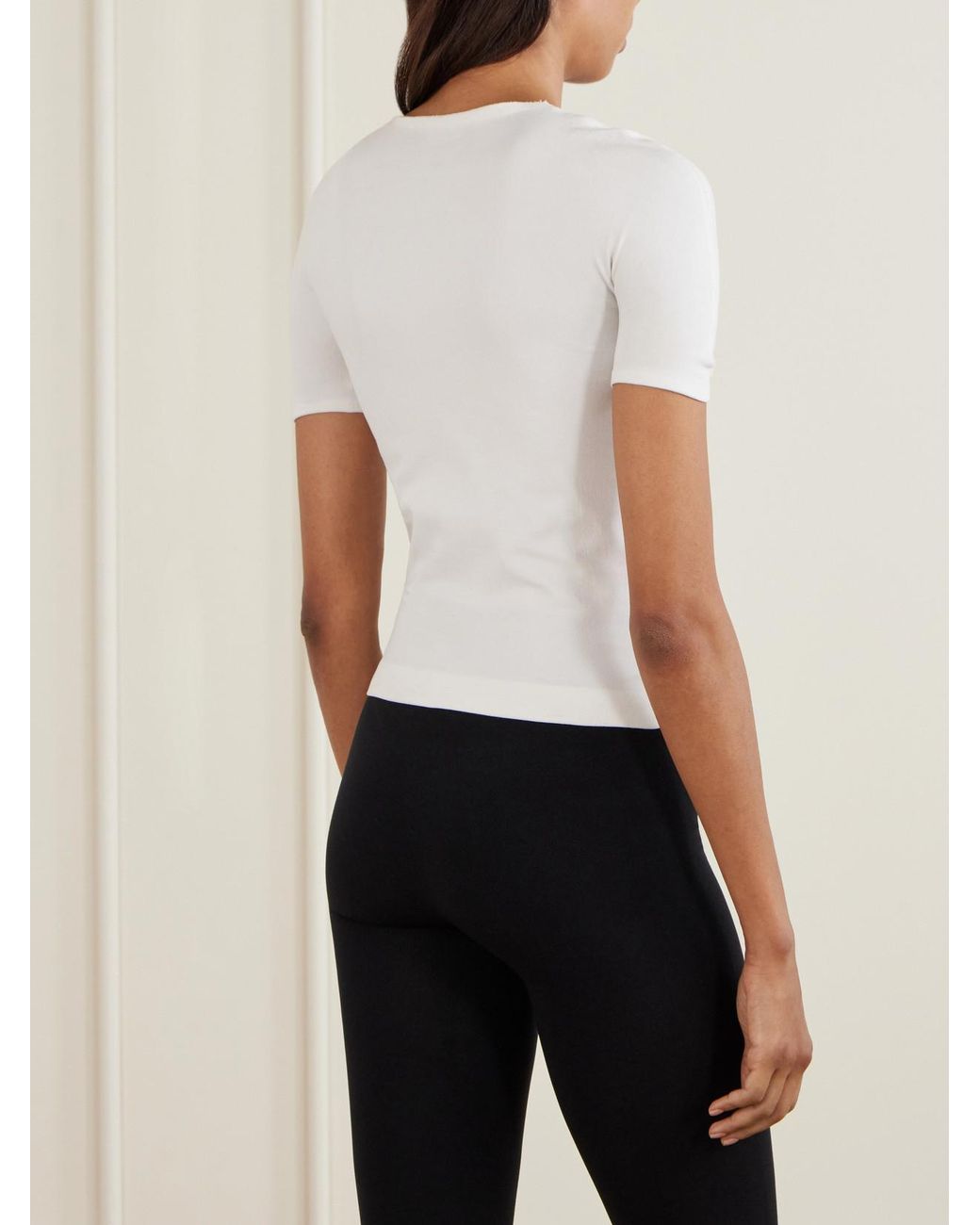 Gucci White Stretch-Jersey T-Shirt