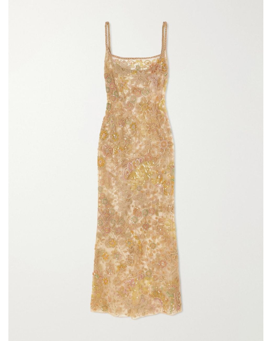 Clio Peppiatt Metallic Soléa Embellished Tulle Gown