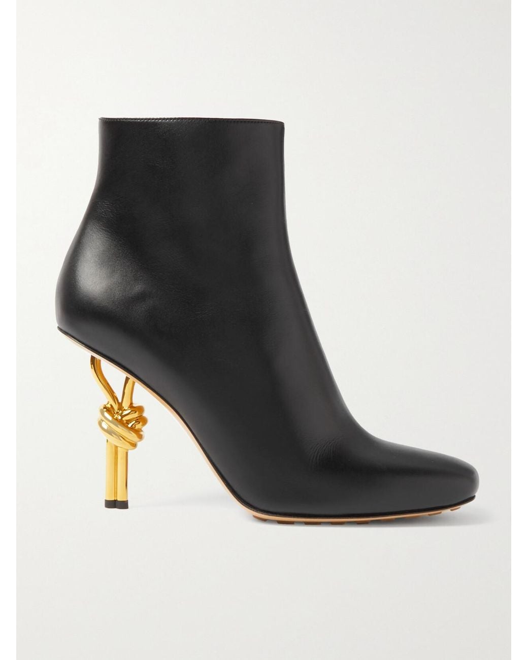 Bottega Veneta Black Knot Leather Ankle Boots