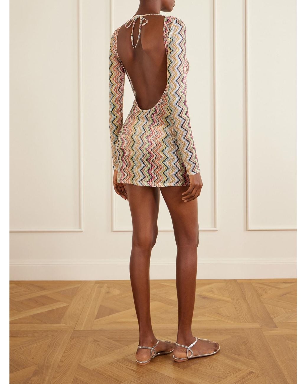 Missoni White Striped Mesh Coverup
