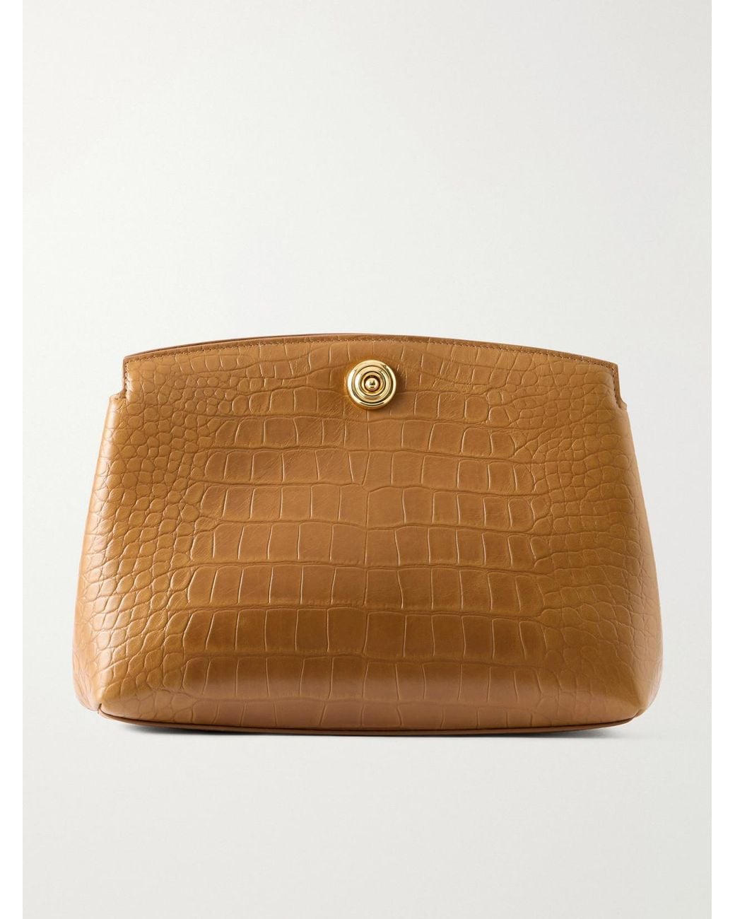 Liffner Natural Pushlock Croc-Effect Leather Clutch