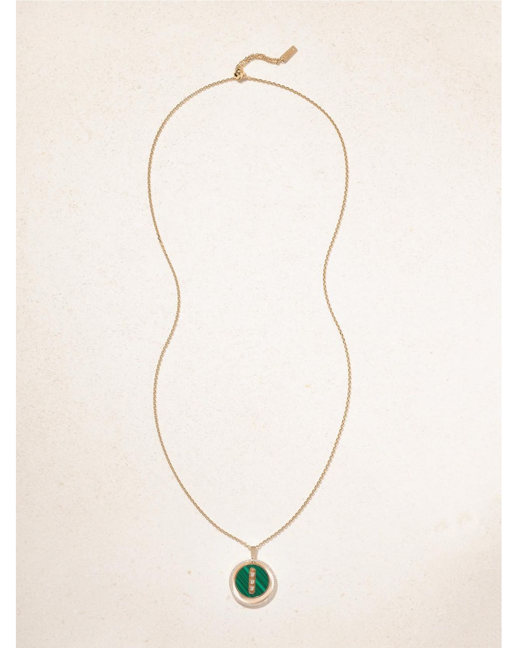 Messika Green Lucky Move 18-Karat, Malachite And Diamond Necklace